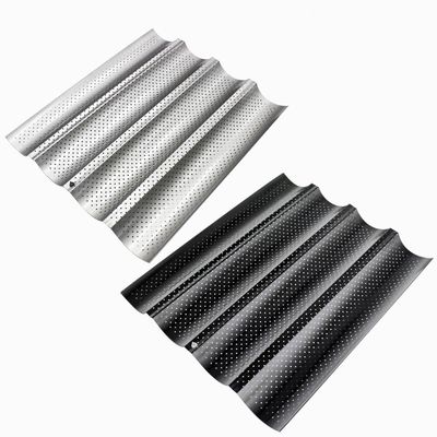 Wave Gutter Non Stick Frans Brood Perforated Tray Baking Baguette Pan Competitive