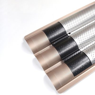 Wave Gutter Non Stick Frans Brood Perforated Tray Baking Baguette Pan Competitive