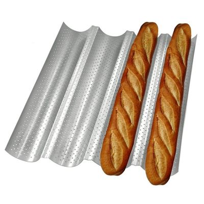 Wave Gutter Non Stick Frans Brood Perforated Tray Baking Baguette Pan Competitive