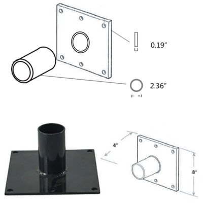 Buiten Tenon Light Pole Bracket met eenzijdige bracketstructuur in aangepaste kleur