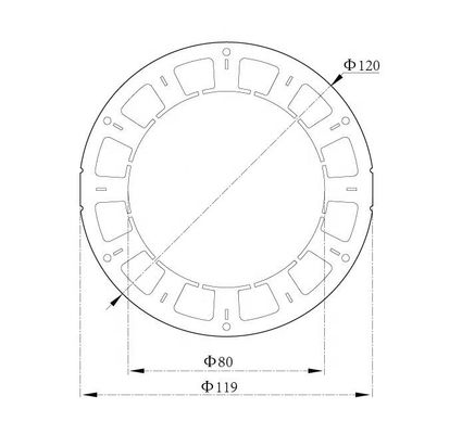 Contract Standard 120mm Custom Brushless DC Motor Winding Stator en Rotor Assembly met rotoracht