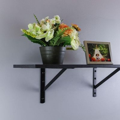 Op maat gemaakte 12x8 Black Power Coating Heavy Duty Triangle Shelf Bracket en boorproces
