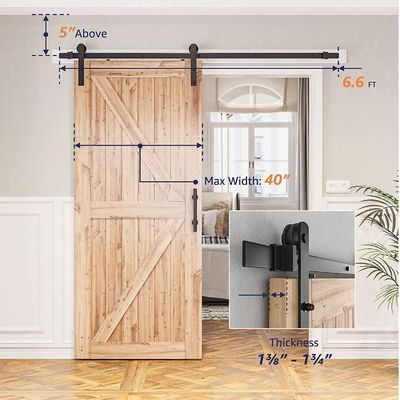 Gepersonaliseerde kleur 6.6 FT Heavy Duty Robust Sliding Barn Door Hardware Kit voor industrie