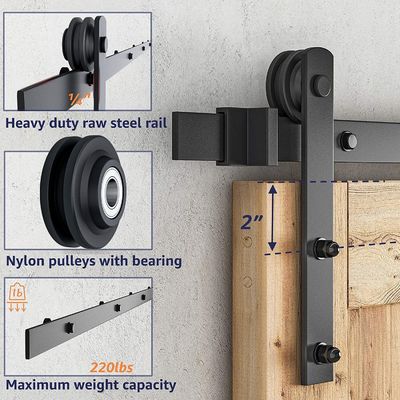 Gepersonaliseerde kleur 6.6 FT Heavy Duty Robust Sliding Barn Door Hardware Kit voor industrie