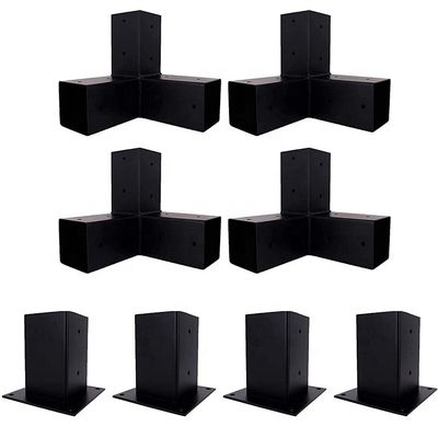 Staalbeugels Pergola Kit met aangepaste grootte en verhoogde houten stand 4x4 hout