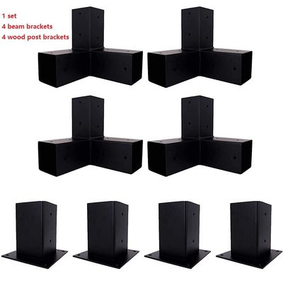 Meerdere doeleinden Custom Black Powder Coated verhoogde houten stand kit met stalen beugels