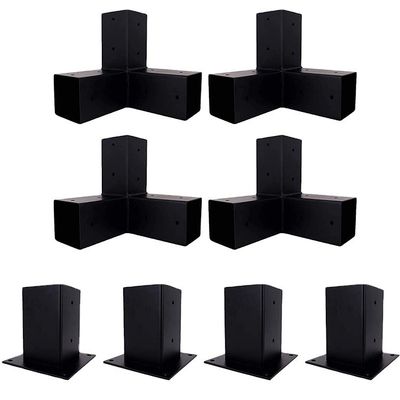 Verhoogde houten stand kit met stemproces en stalen beugels past 6x6 pergola
