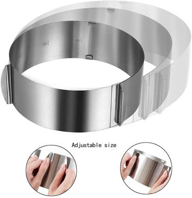 Verstelbare cake mousse vorm met roestvrij staal cake ring 6-12 inch bakplaat