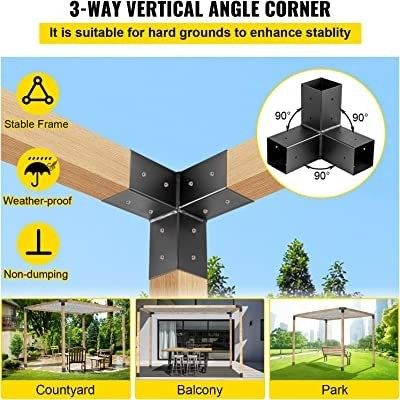 Geavanceerde buitenruimtes staal pergola kit met houten stand en aangepaste beugels