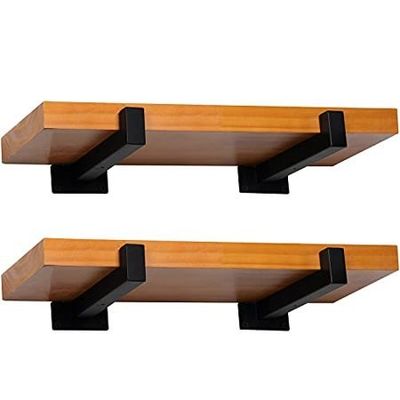 Aluminium Polijst Metalen Wand Drijvende Plank Bracket voor Open Plank in Zwart